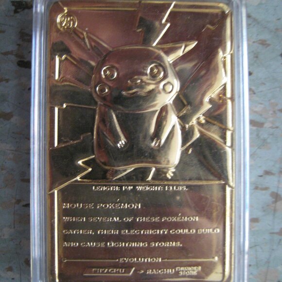 23 karat gold plated pokemon card pikachu Vintage Pokmon 23K Gold-Plated Burger King Promo (1999) (Blue Box) I think I collected ALL